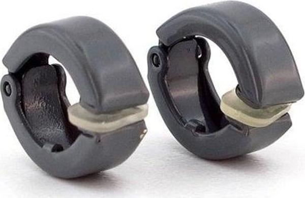 KISKAÇLI SIKIŞTIRMA GRİ RENK HALKA ERKEK KÜPE E905 - Image 1