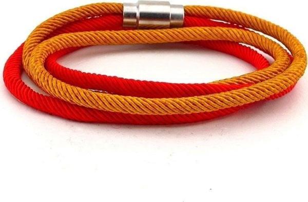 SARI KIRMIZI SARMA MIKNATISLI KLİPS ERKEK BİLEKLİK BT627 - Image 1