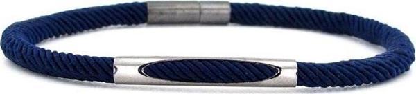 LACİVERT ÖRGÜ İPLİ ANTRASİT METAL MIKNATISLI ERKEK BİLEKLİK M028C - Image 1