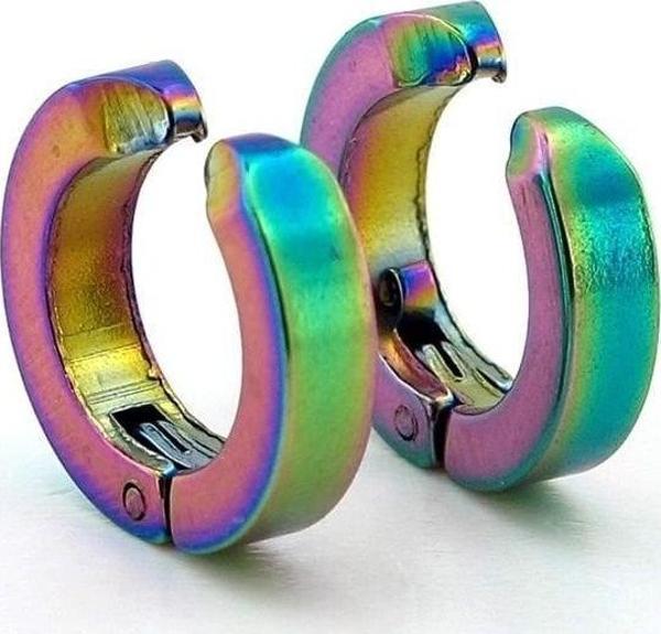 Sıkıştırmalı Yanar Döner Renk Paslanmaz Çelik Erkek Halka Küpe ER078 - Image 1