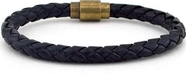 SİYAH DERİ BRONZ MIKNATIS ERKEK BİLEKLİK BT231 - Image 1