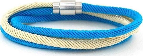 MAVİ KREM ÇİFT SIRA SARMA MANYETİK KLİPS ERKEK BİLEKLİK BT585 - Image 1