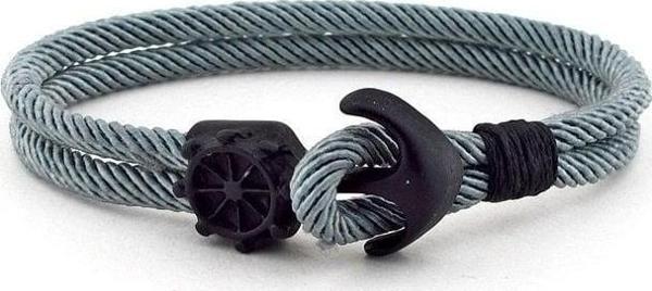 SİYAH METAL ÇAPA DÜMEN GRİ ERKEK BİLEKLİK BT261 - Image 1
