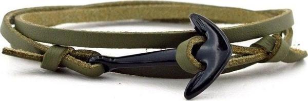 SİYAH METAL ÇAPALI ORJİNAL HAKİ YEŞİL DERİ ERKEK BİLEKLİK BT450 - Image 1