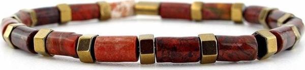 TERRA RED JASPER HEMATİT DOĞAL TAŞ ERKEK BİLEKLİK J0246 - Image 1