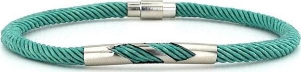 TURKUAZ ÖRGÜ İPLİ METAL ÇENTİK MIKNATISLI ERKEK BİLEKLİK M027P - Image 1