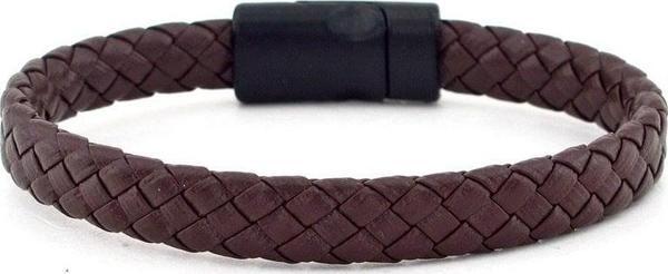 SİYAH METAL MIKNATISLI KAHVERENGİ DERİ ERKEK BİLEKLİK BT520 - Image 1