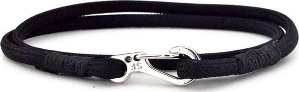 SİYAH PARACORD METAL KANCA İKİ SIRA SARMA ERKEK BİLEKLİK M011K - Image 1