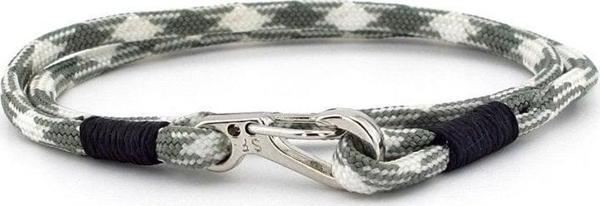 YEŞİL BEYAZ PARACORD METAL KANCA İKİ SIRA ERKEK BİLEKLİK M011G - Image 1