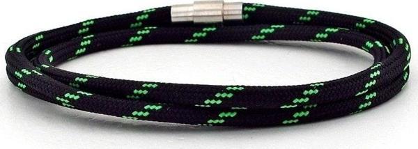 SİYAH YEŞİL DESEN PARACORD ÜÇ SIRA ERKEK BİLEKLİK BT532 - Image 1