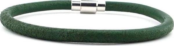 YEŞİL RENK ORJİNAL ESKİTME DERİ METAL KLİPS ERKEK BİLEKLİK M025F - Image 1