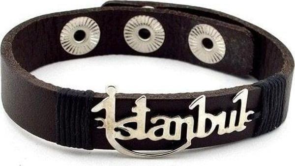 Solfera İSTANBUL YAZILI BİLEKLİK KAHVERENGİ B132 - Image 1