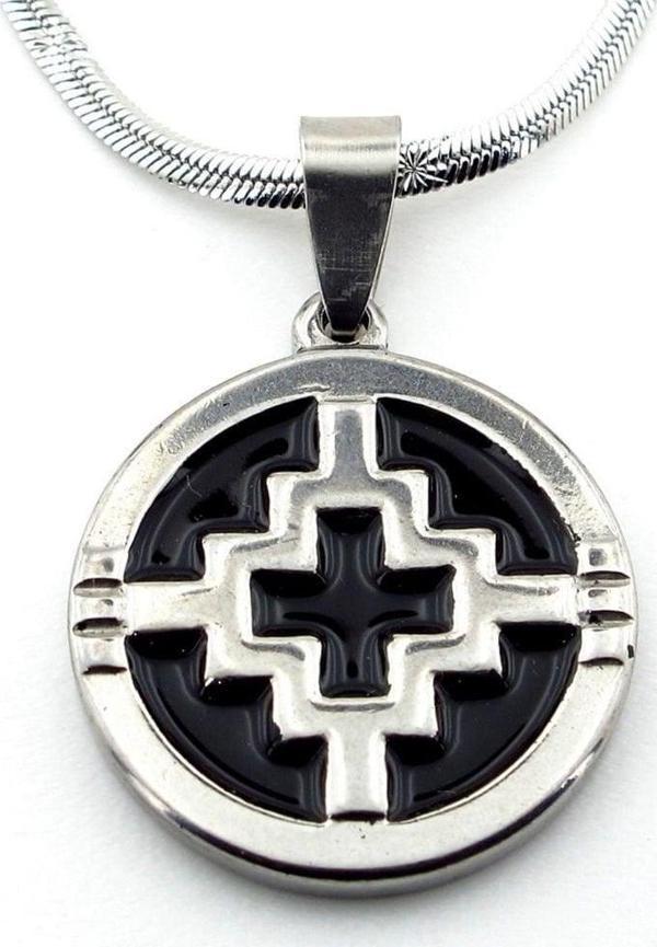Haç Cross İtalyan Yassı Paslanmaz Çelik Erkek Kolye Zincir Q0686 - Image 1