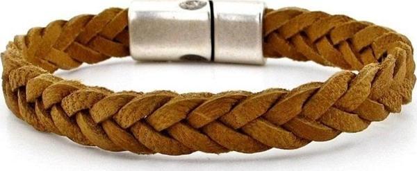 TABA YUMUŞAK ÖRGÜ DERİ METAL MIKNATIS ERKEK BİLEKLİK M020B - Image 1