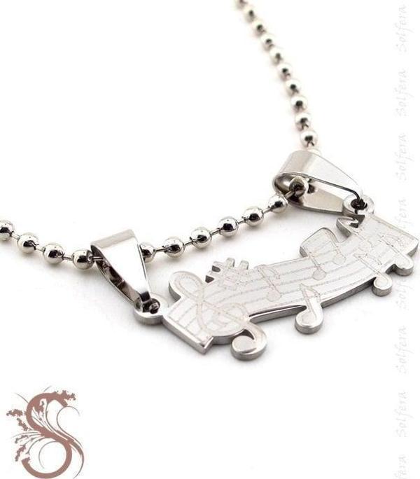 SOL ANAHTARI NOTALAR MÜZİK ÇELİK ERKEK KOLYE K946 - Image 1