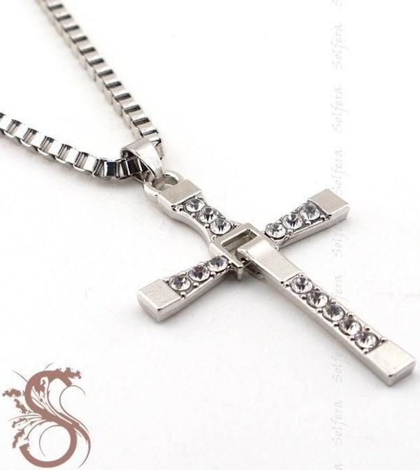 Solfera KALIN ZİNCİRLİ TAŞLI HAÇ KOLYE K709 - Image 1