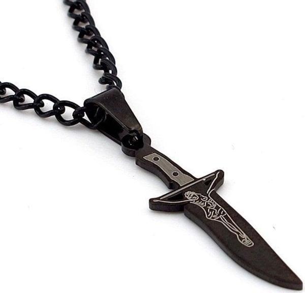 JESUS CHRİST KATOLİK HAÇ İSA HANÇER ÇELİK ERKEK KOLYE Q0282 - Image 1