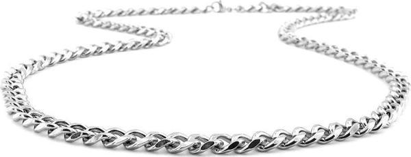 Yassı Örgü 7 mm Kalınlık Paslanmaz Çelik Erkek Zincir Kolye Q0839 - Image 1