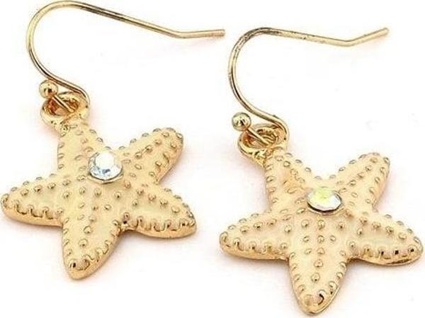 DENİZ YILDIZI YANAR DÖNER TAŞLI KADIN KÜPE EX039 - Image 1