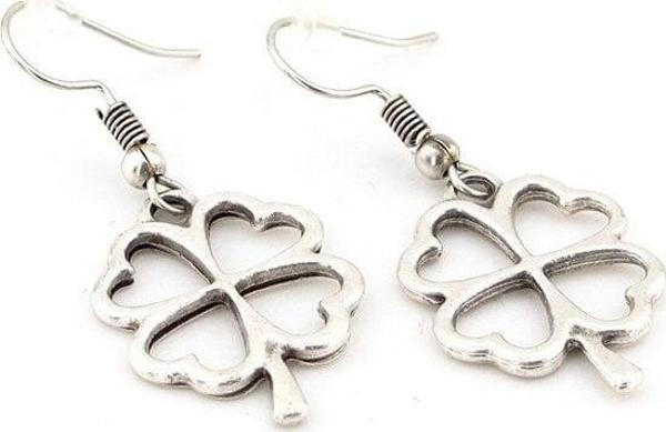 DÖRT YAPRAKLI YONCA ŞANS MAT METAL SALLANTILI KADIN KÜPE EX065 - Image 1