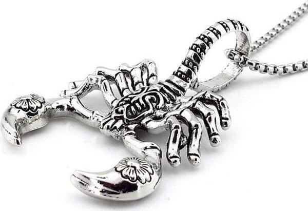 PASLANMAZ ÇELİK AKREP KRAL BURÇ ERKEK ÇELİK KOLYE ZİNCİR Q0553 - Image 1