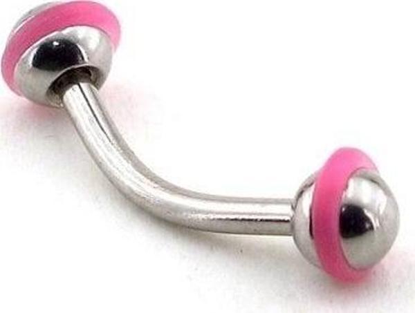 PEMBE TOP UÇLU 316L PASLANMAZ ÇELİK VÜCUT KAŞ PİERCİNG P436B - Image 1