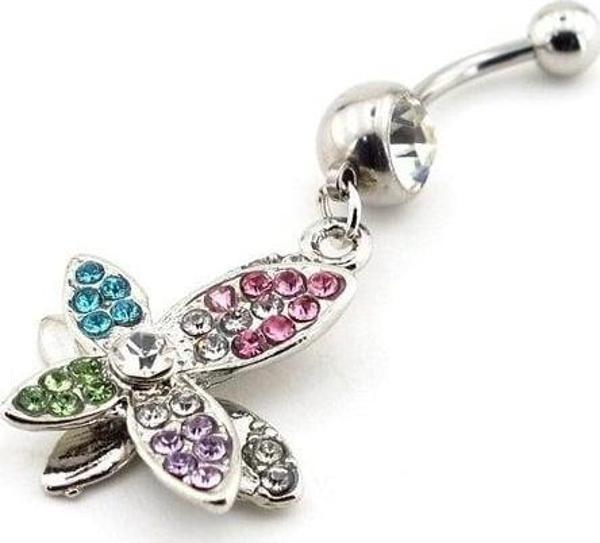 RENKGARENK TAŞLI KELEBEK GÖBEK PiERCiNG P227 - Image 1