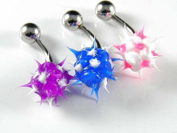 RENKLİ SiLİKON UÇLU PiERCiNG 3 ADET MAVİ P084 - Image 1