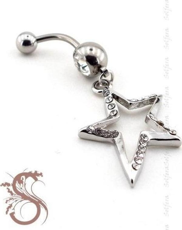 SALLANTILI YILDIZ 316L ÇELİK GÖBEK PİERCİNG P296 - Image 1