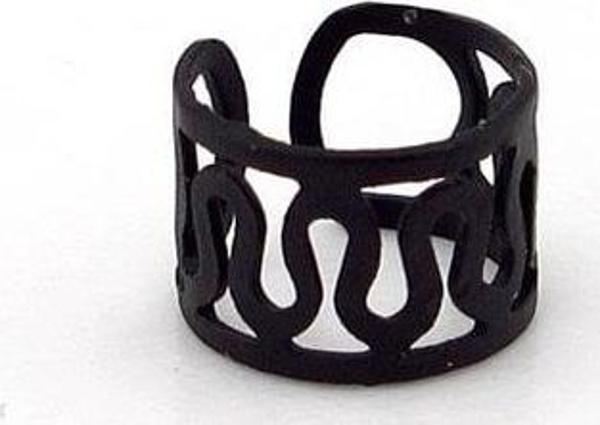 MAT SİYAH RENKLİ EARCUFF KIKIRDAK KÜPE SARMAL DESENLİ  EX085 - Image 1