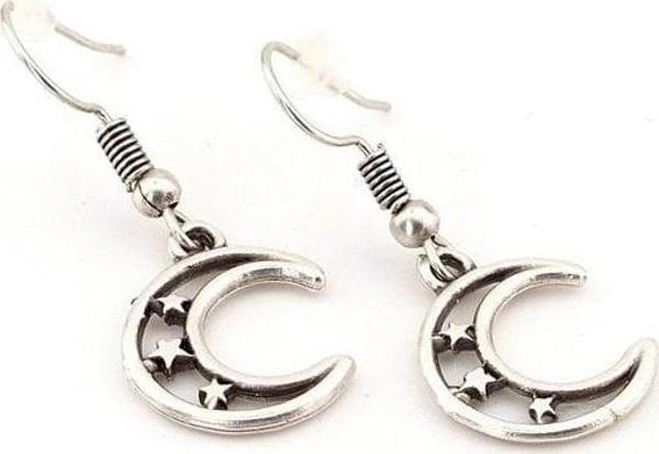 Solfera HİLAL AY YILDIZ MAT METAL SALLANTILI KADIN KÜPE EX067 - Image 1