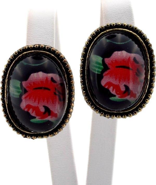 Solfera OTANTİK GÜL MOTİFLİ KADIN KÜPE E078 - Image 1