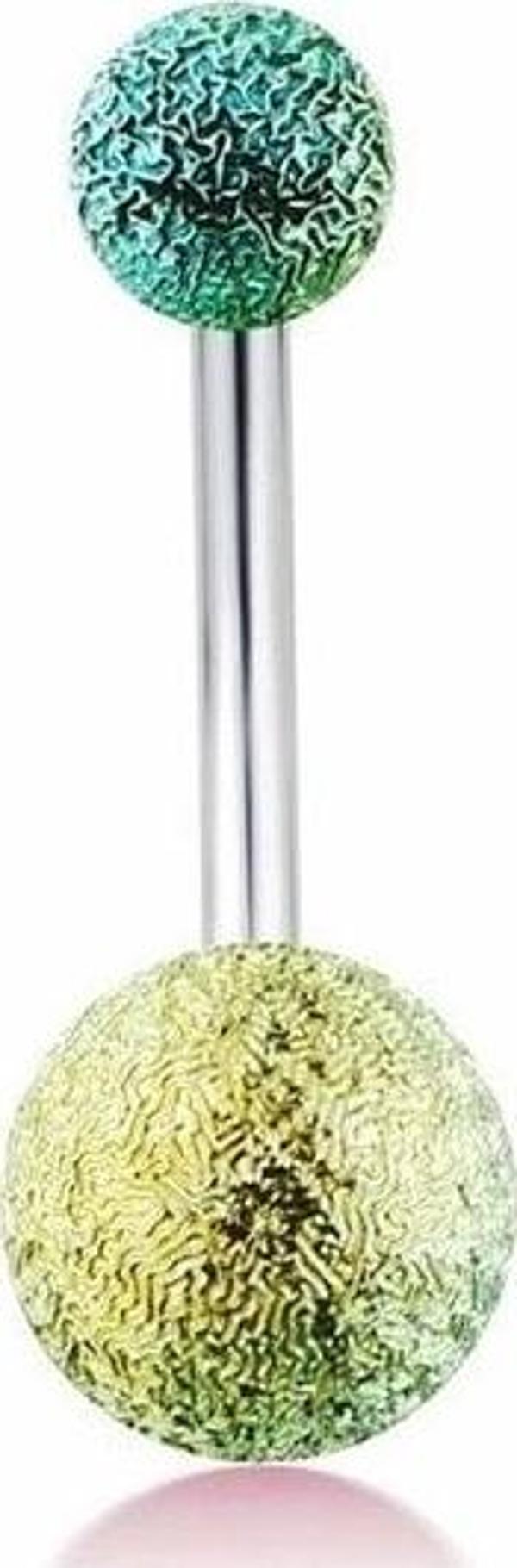 TURKUAZ YEŞİL RENKLİ MUZ GÖBEK 8mm TOP UÇLU ÇELİK PİERCİNG P455H - Image 1