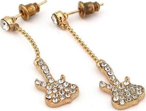 PARLAK TAŞLI GİTAR MÜZİK SALLANTILI KADIN KÜPE EX035 - Image 1