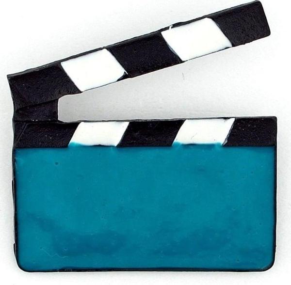 Mavi Klaket Sinema Film Yönetmen Yaka Çanta Süsü Rozet Pin RZ139 - Image 1