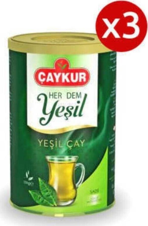 Çaykur 3 Adet Yaprak Yeşil Çay Sade 150 gr. - Image 1