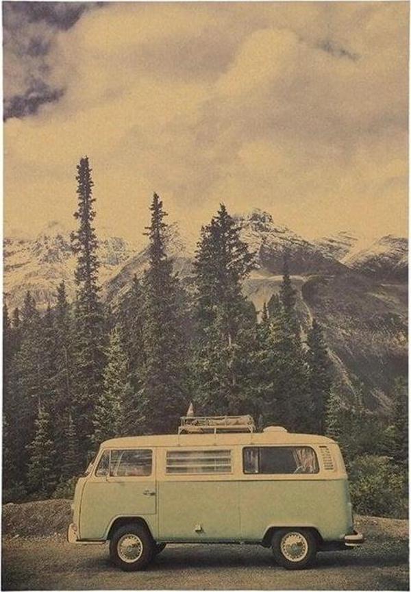 VOLKSWAGEN T1 MİNİBÜS VOSVOS RETRO KRAFT POSTER AF027 - Image 1