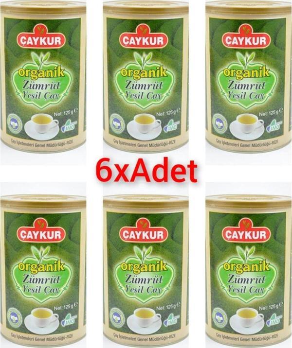 Çaykur Organik Zümrüt Yeşil Çay 6 x Adet 125 gr. (Silindir Kutu) - Image 1