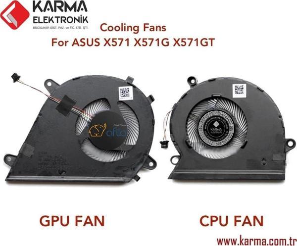 ASUS VivoBook X571G X571GT RX571GT FX571GT NX571GT K571 uyumlu Notebook CPU, GPU Fanı Takım (Sağ-Sol SET) - Image 1