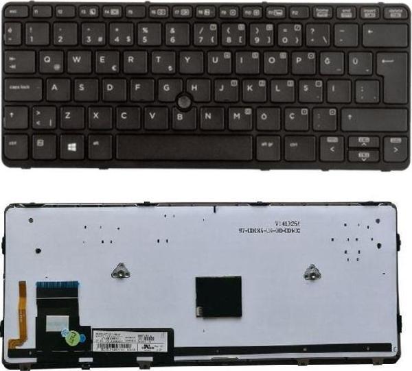 HP EliteBook 720 G1/720 G2/725 G1/725 G2 828 G1 G2 820 G1/820 G2 Klavye Siyah TR - Işıklı (Çerçeveli) 735502-141 - Image 1