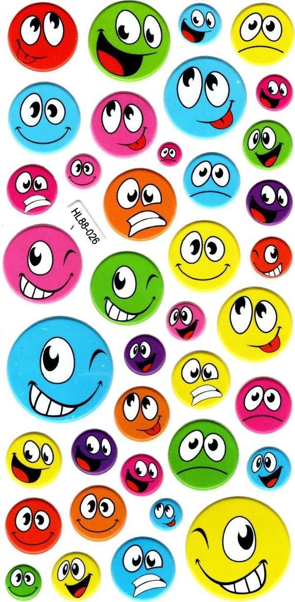 Sticker Kabartmalı Stiker Defter, Planlayıcı Etiket (HL88-026) - 17X9 cm - Renkli Emoji - Image 1