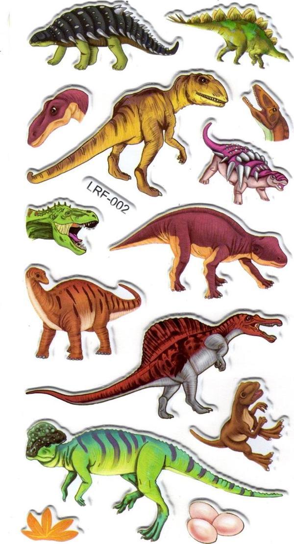 Sticker Kabartmalı Stiker Defter, Planlayıcı Etiket (lrf-002) - 17X9 cm - Karışık Dinazorlar - Image 1