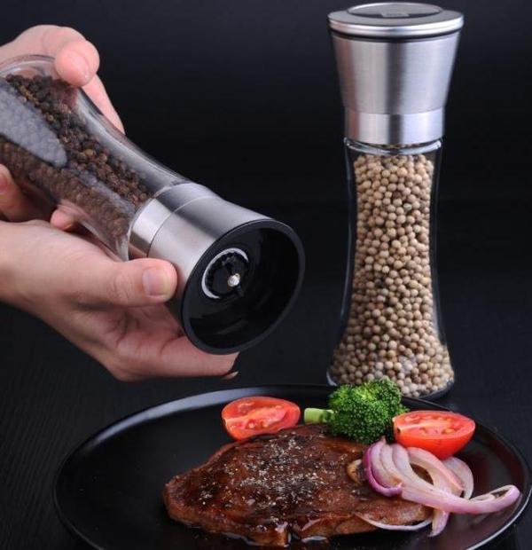 Rossel Premium Ayarlanabilir Tuz-Karabiber Değirmeni Seramik Bıçaklı Paslanmaz Çelik Başlıklı 180 ml  - Image 1