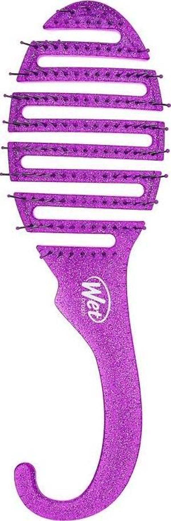 Wet Brush Shower Detangler Purple Glitter Saç Fırçası - Image 1