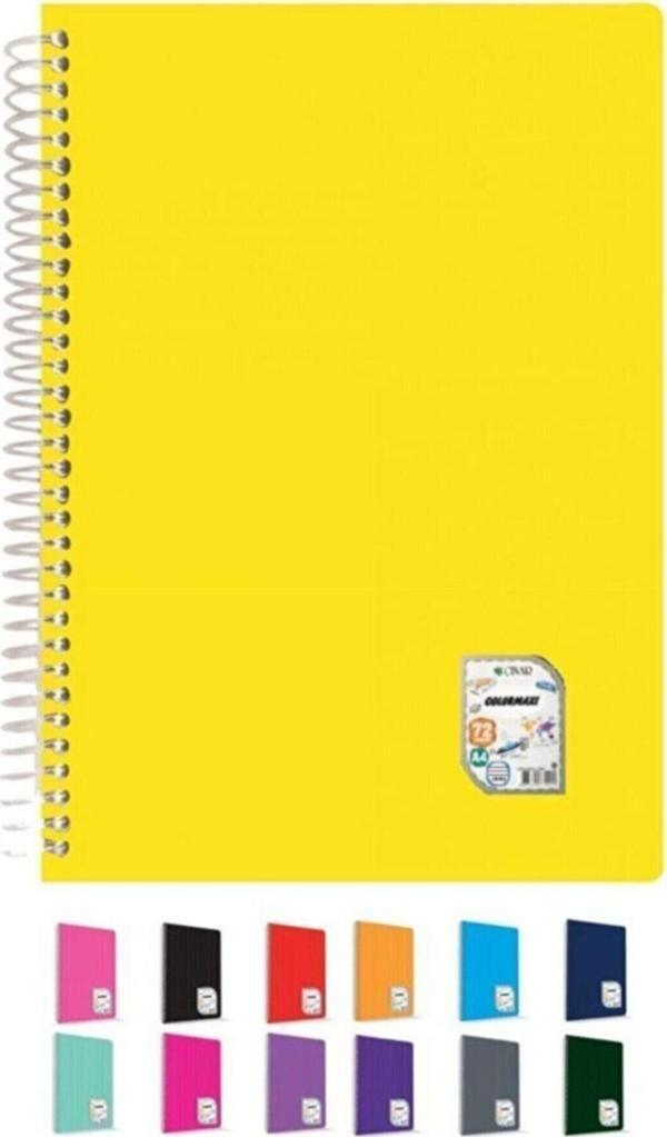 ÇINAR DEFTER Çınar Colormaxı A4 72 Yp Çizgili Pp Kapak Spiralli Defter 73001 - Image 1