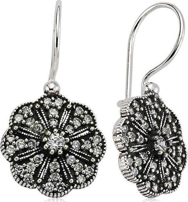 himarry 925 Ayar Gümüş Sallantılı Çiçek Küpe - Image 1