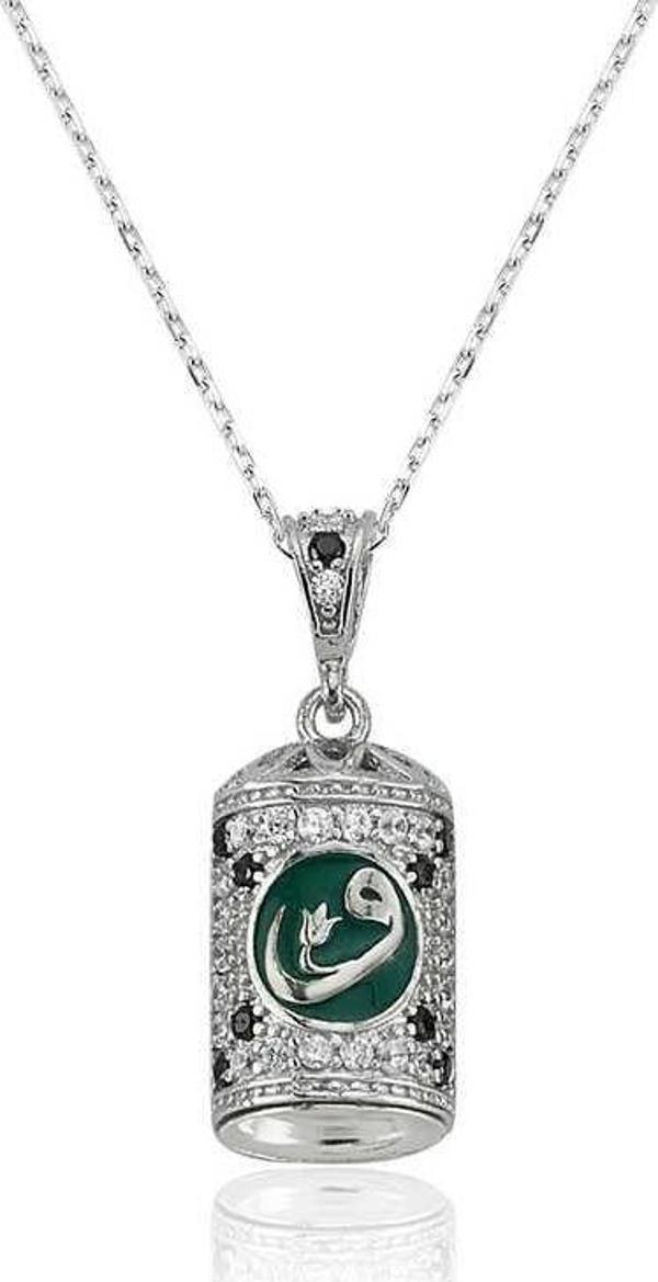 himarry Gümüş Lale Vav Cevşen Bayan Kolye - Image 1