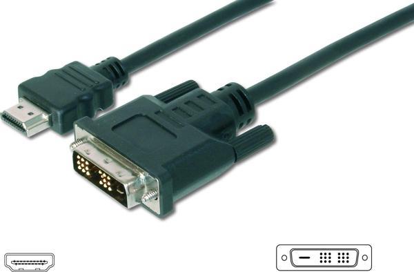 HDMI &lt;-&gt; DVI-D Adaptörü, HDMI Tip A Erkek - DVI-D (18+1) Erkek, 3 metre, HDMI 1.3, UL, siyah r - Image 1