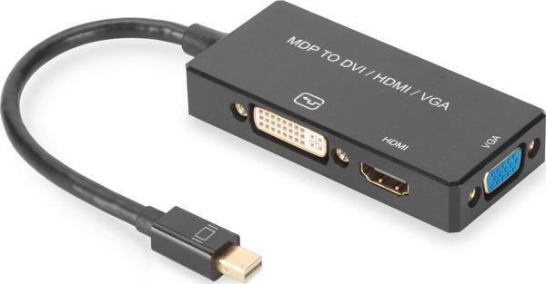 Mini DisplayPort (DP) &lt;-&gt; HDMI / DVI Dişi / VGA Çeviricisi, Kablolu, 0.20 metre, mini DP Erkek - Image 1