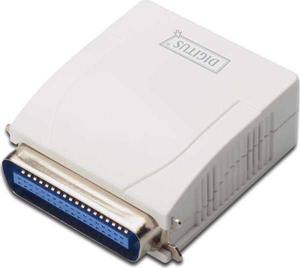 Digitus 1 port Fast Ethernet Print Server, 1 x DB-36-pin erkek centronics, 1 x RJ45 - Image 1